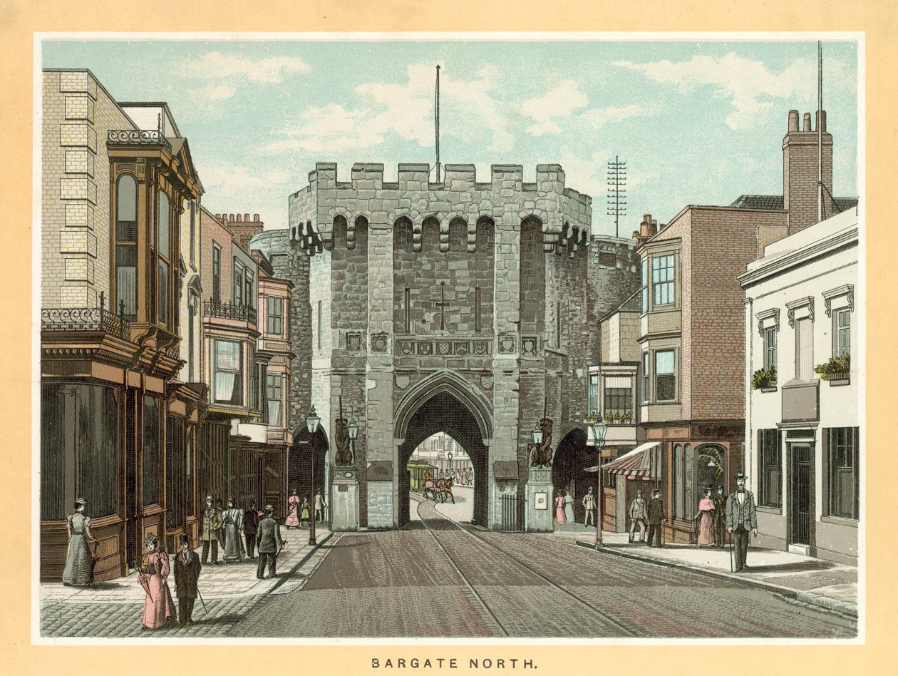 Bargate North (kolorowa litografia) autorstwa English School