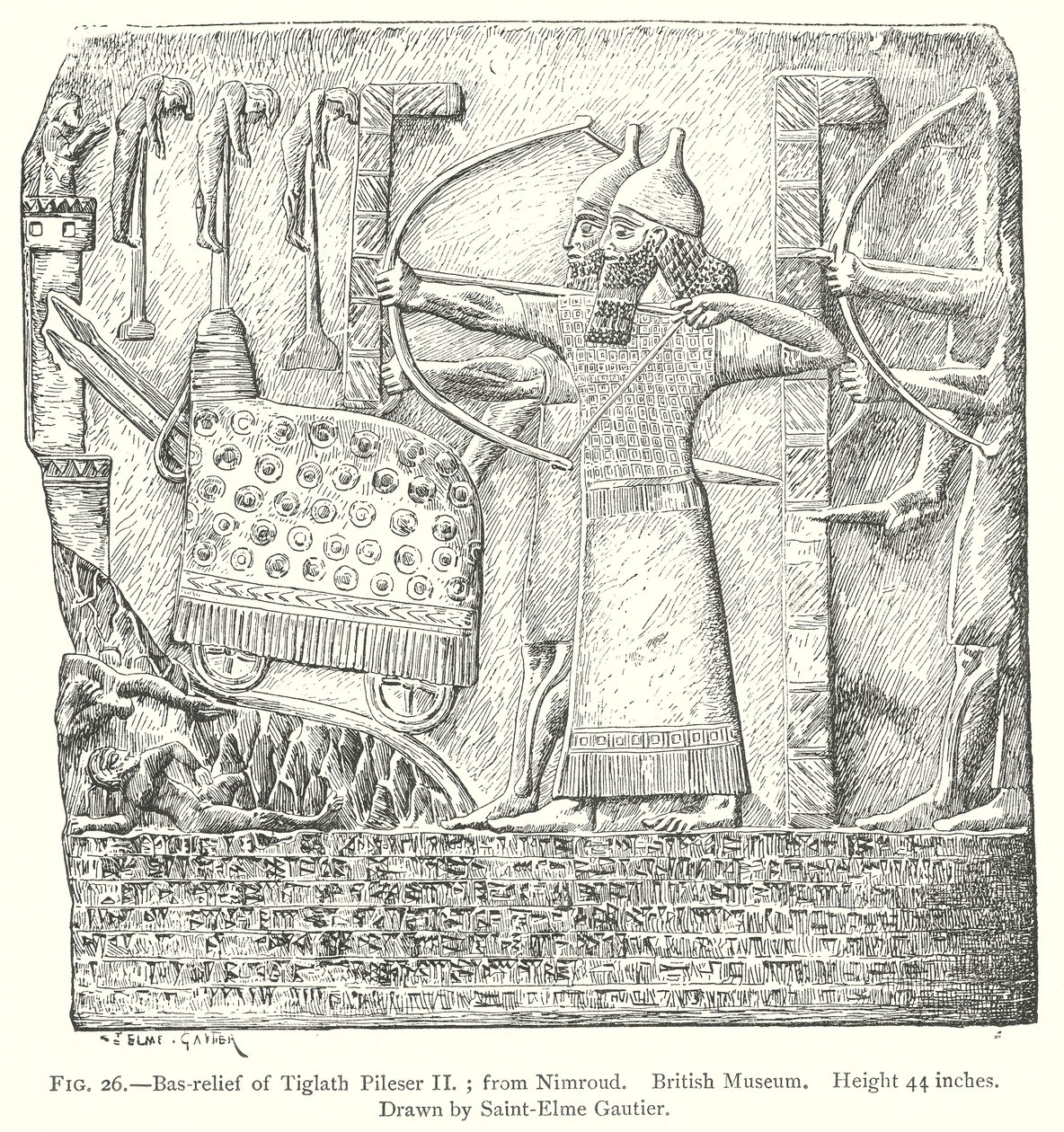 Płaskorzeźba Tiglatha Pilesera II; z Nimroud. British Museum (rycina) autorstwa English School