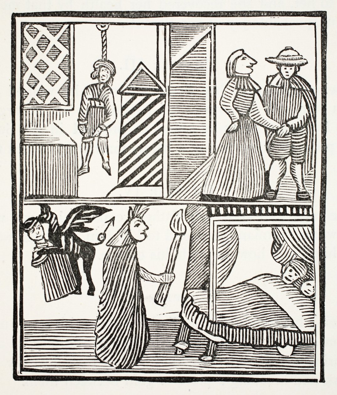 Batemans Tragedy, ilustracja z książki Rozdział XVIII, autorstwa Johna Ashtona, wyd. 1882 autorstwa English School