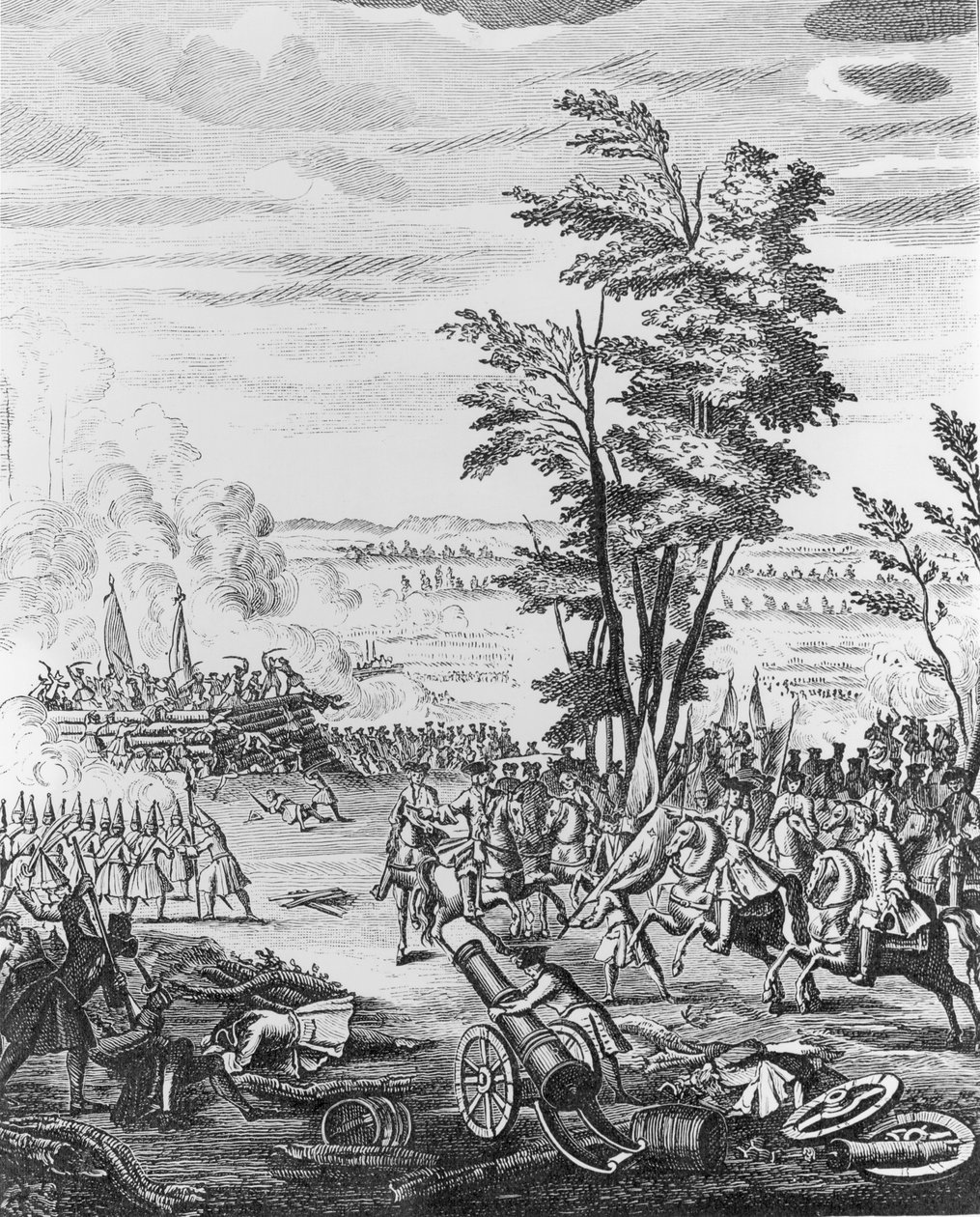 Bitwa pod Malplaquet, 11 września 1709, z „Historii królowej Anny”, 1740 autorstwa English School