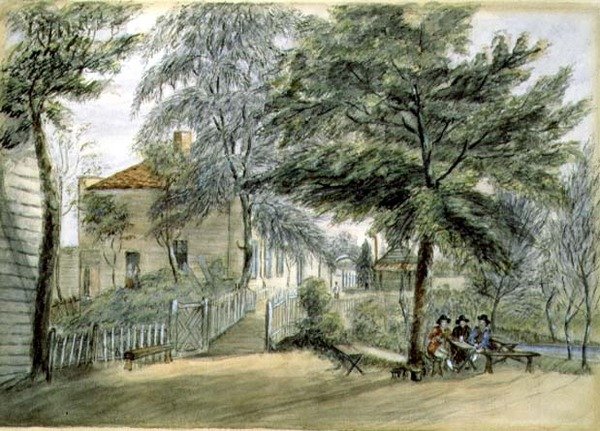 Bayswater Tea Gardens (akwarela na papierze) autorstwa English School