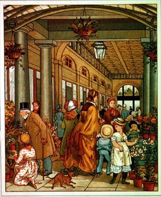 Bedford Conservatories, ilustracja książkowa (kolorowa lito) autorstwa English School