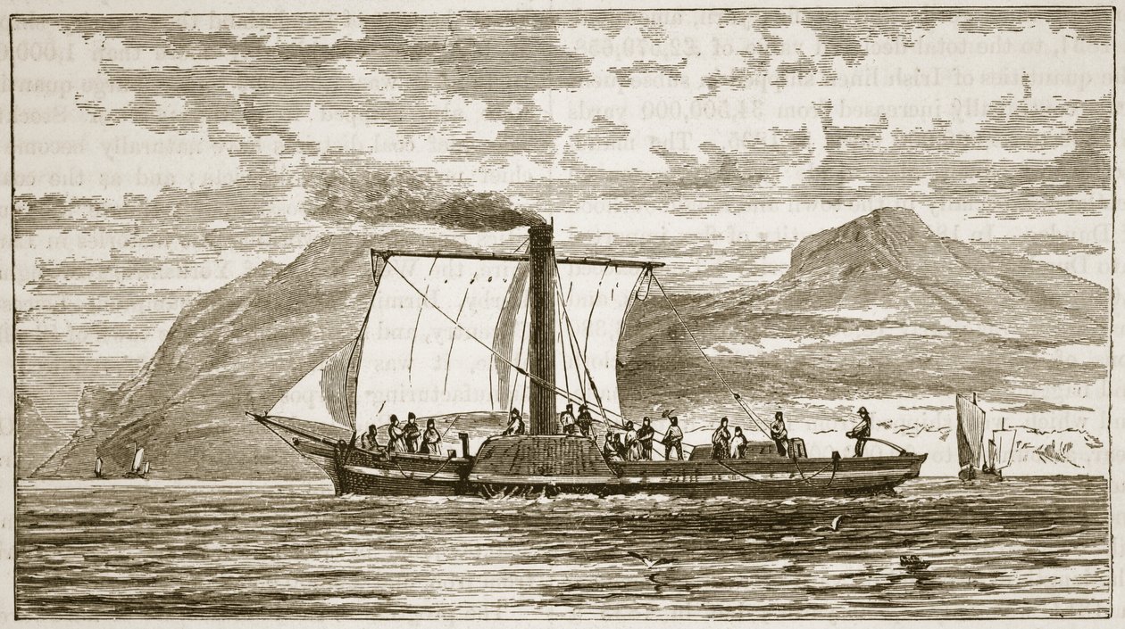 Bells Comet, ilustracja z Cassells Illustrated History of England (zdjęcie w sepii) autorstwa English School