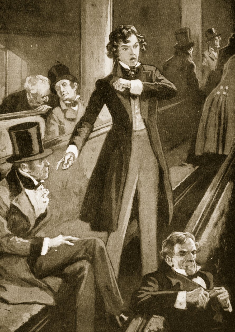 Benjamin Disraeli wygłasza swoje pierwsze przemówienie w Izbie autorstwa English School