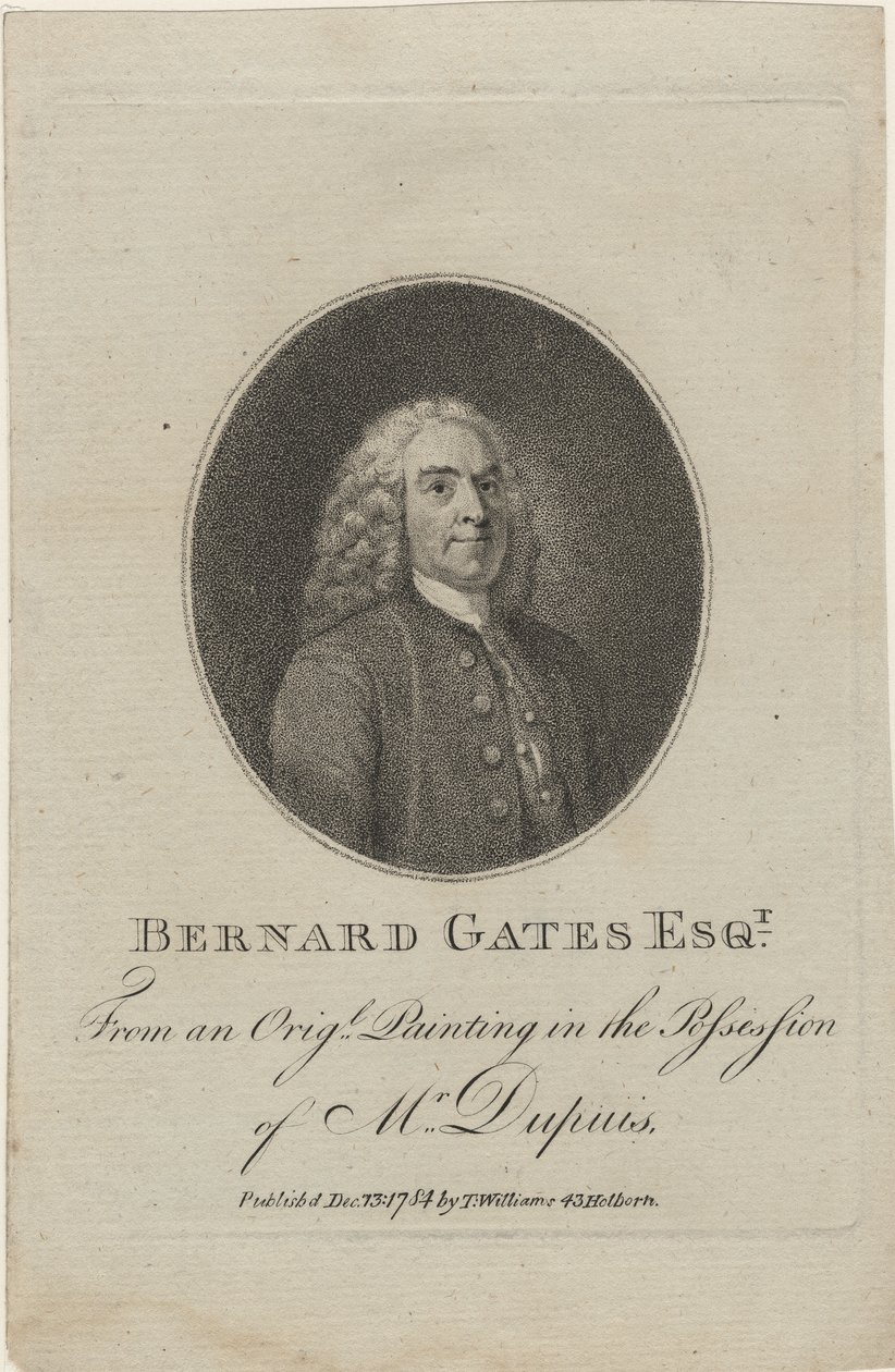Bernard Gates, 1784 (rycina kropkowana) autorstwa English School