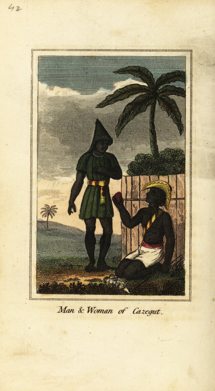 Bijogos mężczyzna i kobieta Cazegut (Wyspy Bissagos, Gwinea Bissau, Afryka Zachodnia) autorstwa English School
