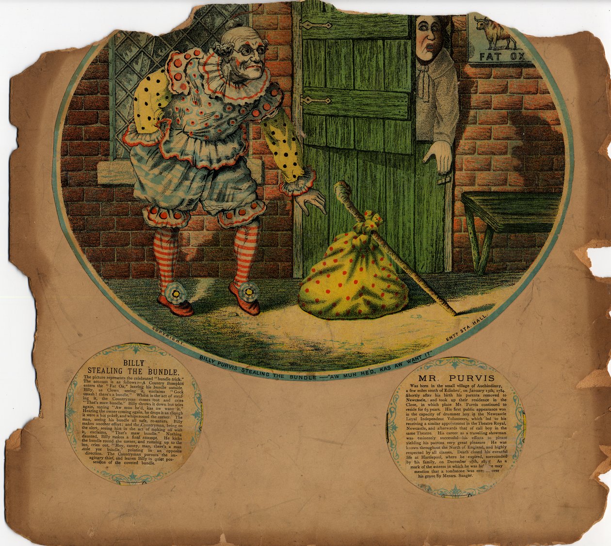 Billy Purvis Stealing the Bundle (kolorowa litografia) autorstwa English School