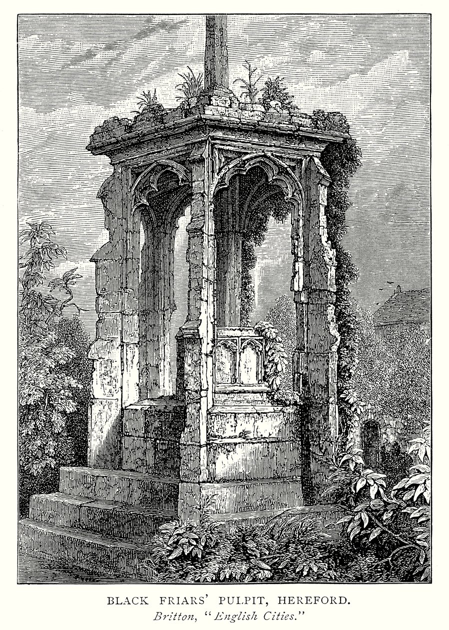 Ambona Czarnych Braci, Hereford (rycina) autorstwa English School