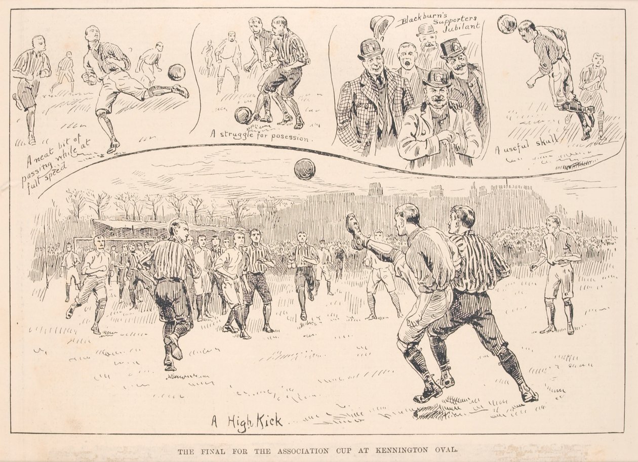 Blackburn Rovers kontra Nottingham County, z The Illustrated Sporting and Dramatic News, 23 marca 1891 r autorstwa English School