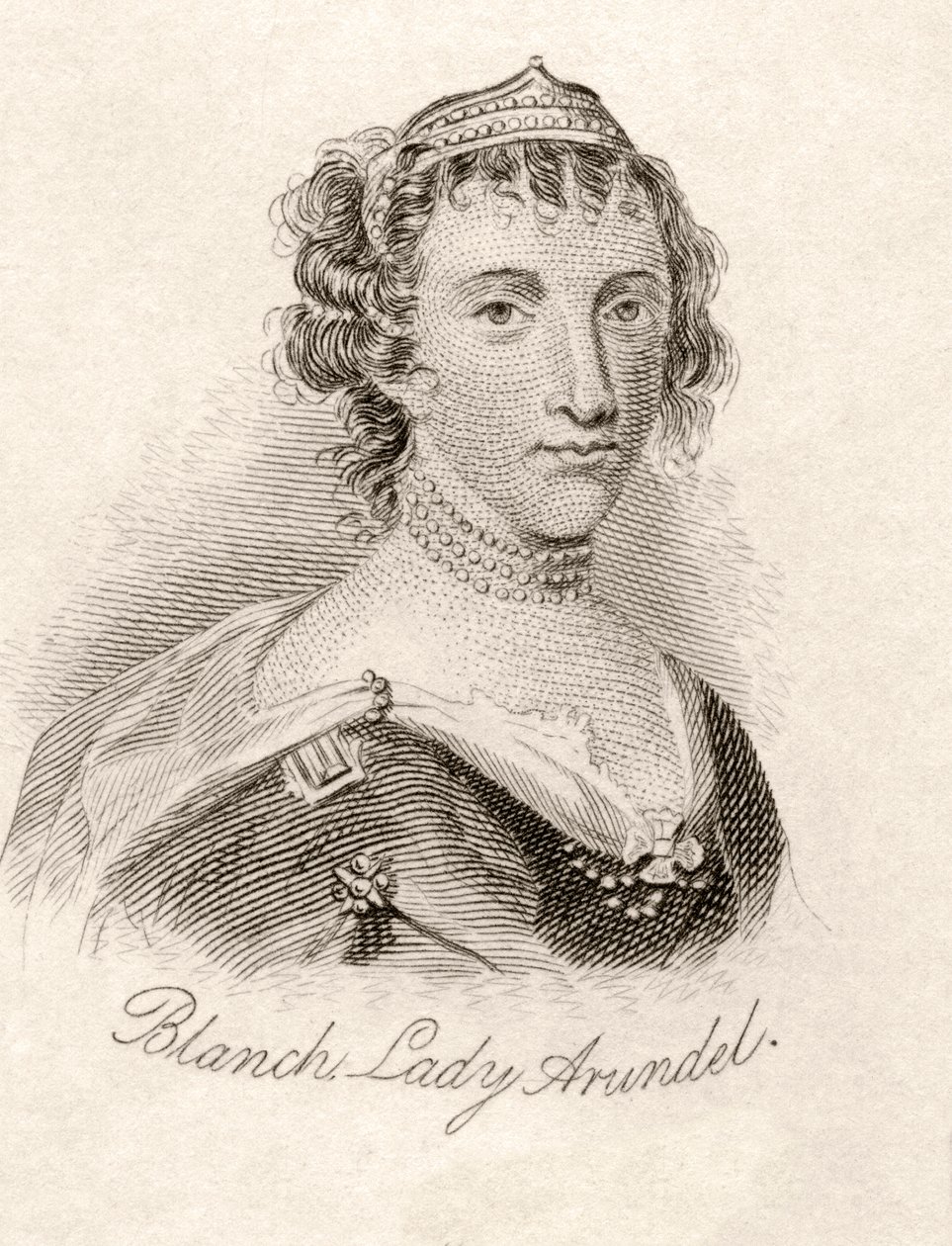 Blanche Somerset, baronowa Arundell z Wardour, z „Słownika historycznego Crabba”, opublikowanego w 1825 r. autorstwa English School