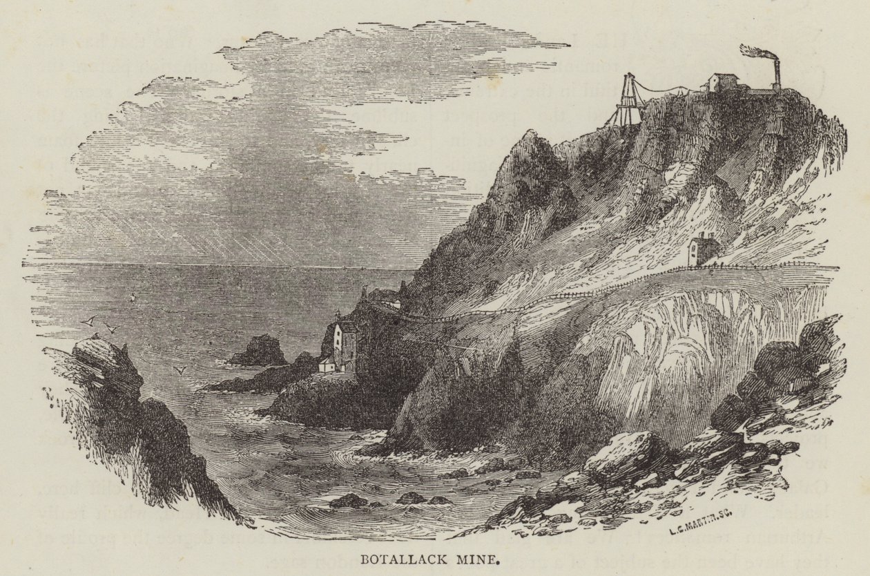 Kopalnia Botallack (grawerunek) autorstwa English School