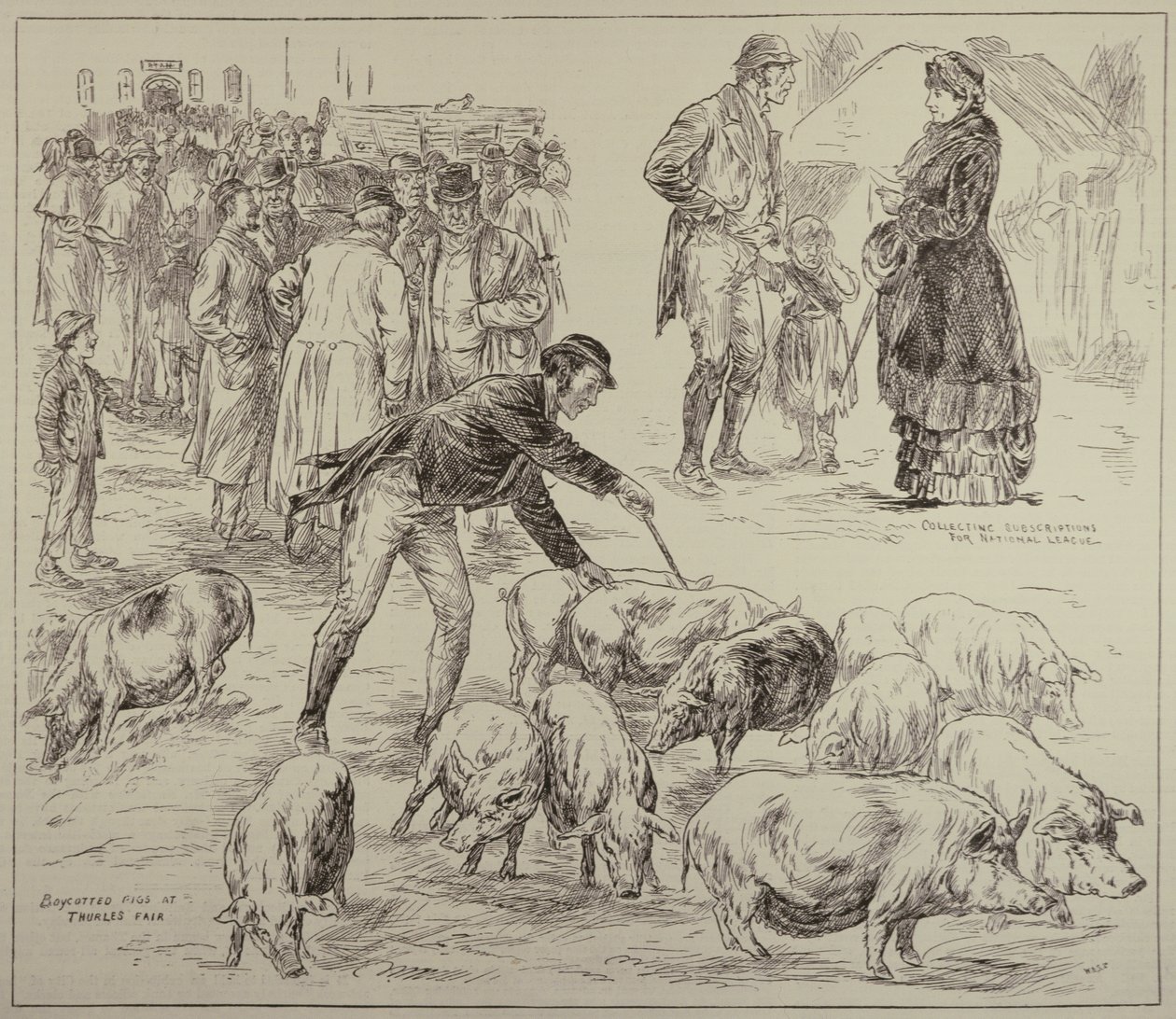 Bojkot w Irlandii, z The Illustrated London News, 4 października 1886 r. autorstwa English School