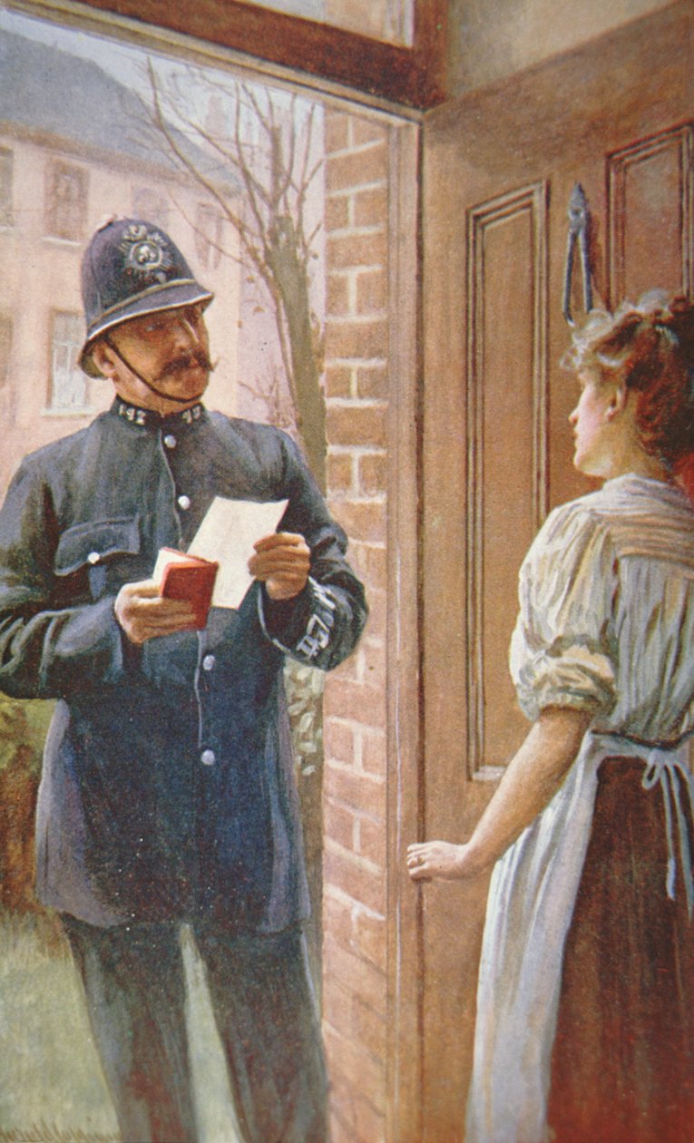 Brytyjski policjant, ok. 1900 (kolor lito) autorstwa English School