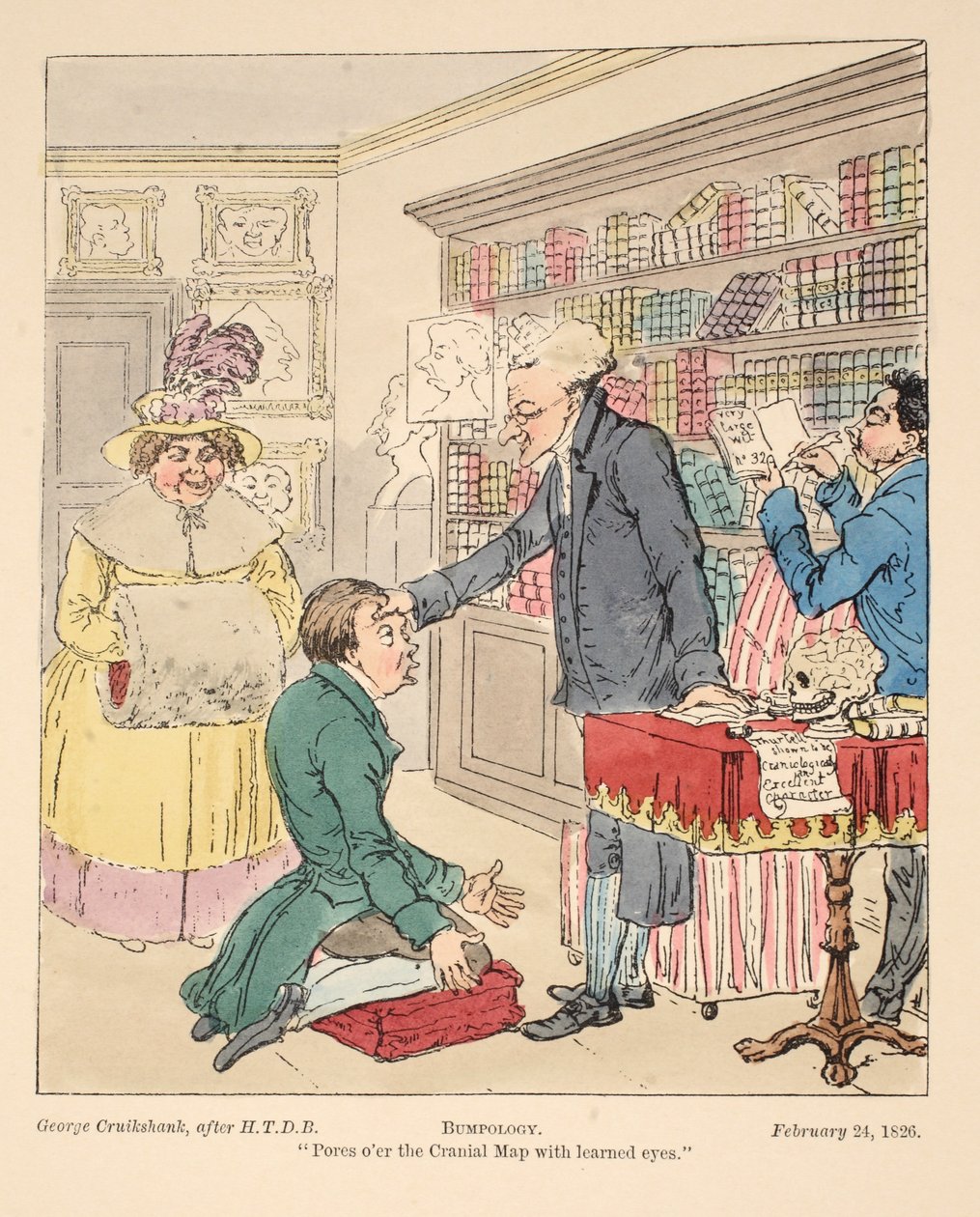 Bumpologia, wyd. 1826 (ręcznie kolorowane grawerowanie) autorstwa English School