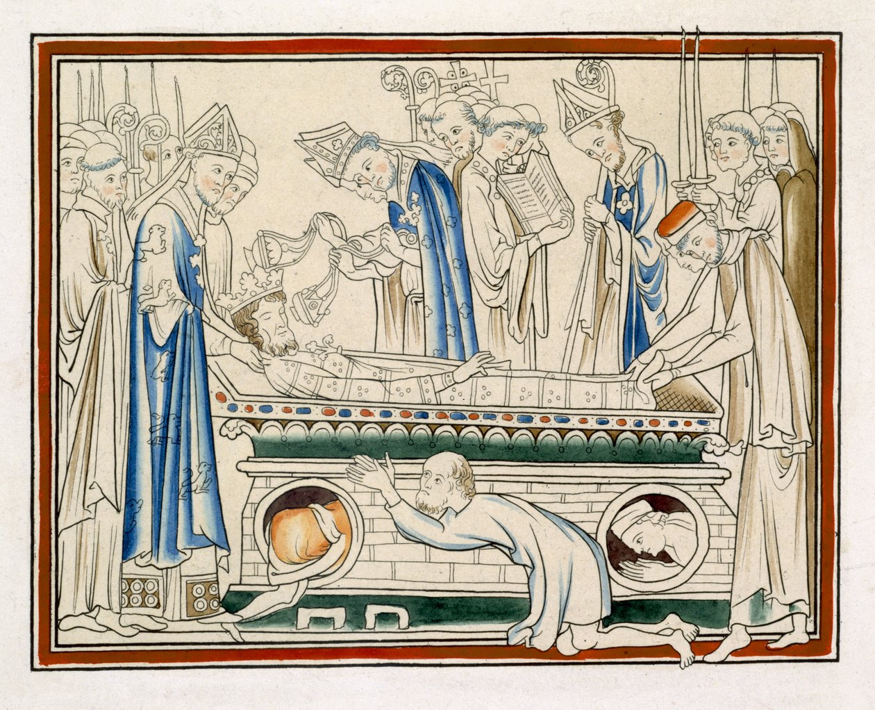 Pogrzeb Edwarda Wyznawcy, ilustracja z faksymile Życia św. Edwarda Wyznawcy autorstwa English School
