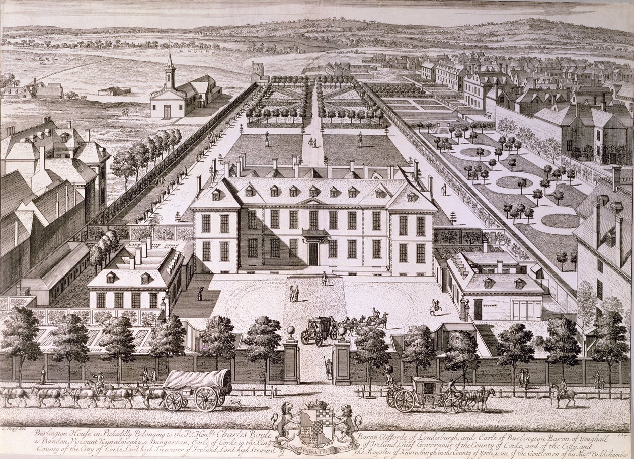 Burlington House na Piccadilly, XVIII wiek autorstwa English School