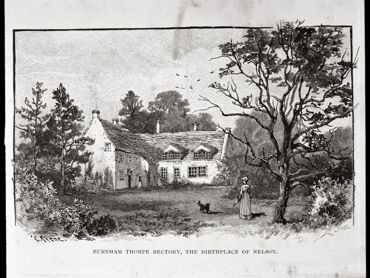 Burnham Thorpe Rectory, miejsce urodzenia Nelsona autorstwa English School