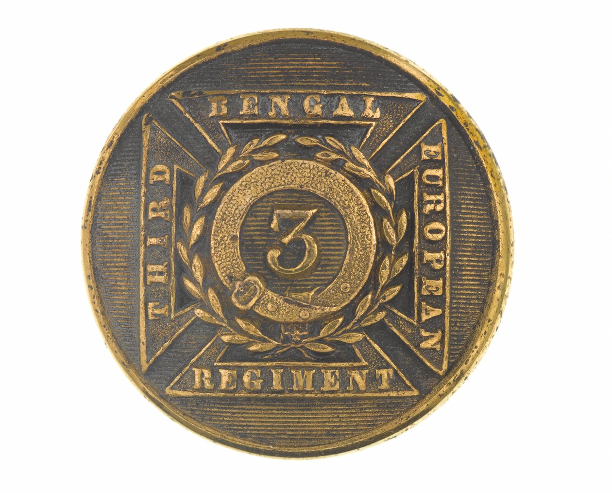 Guzik, oficer, 3. bengalski europejski pułk, 1854-1861 autorstwa English School