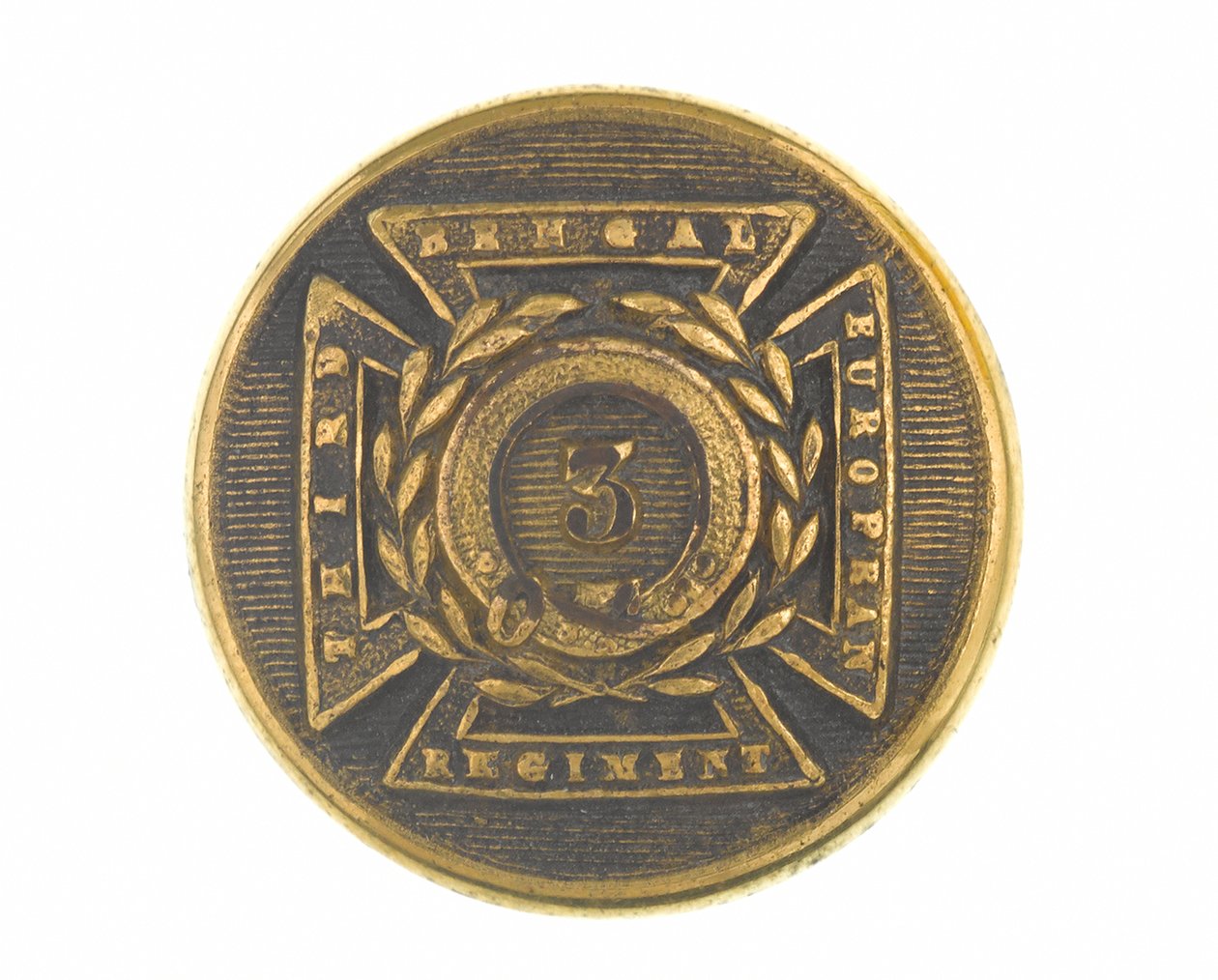 Guzik, oficer, 3. bengalski europejski pułk, 1854-1861 autorstwa English School