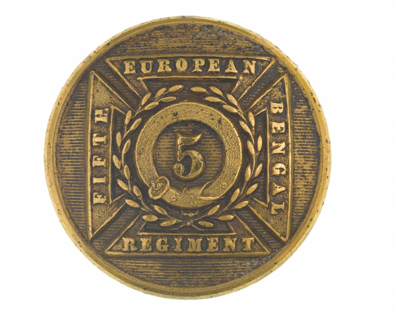 Guzik, oficer, 5. Bengalski Pułk Europejski, 1858-1860 autorstwa English School