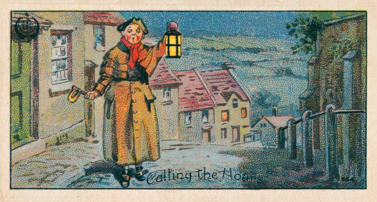 Wywoływanie godzin, Strażnik (chromolitho) autorstwa English School