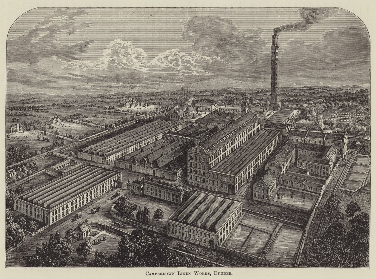 Camperdown Linen Works, Dundee (grawerunek) autorstwa English School