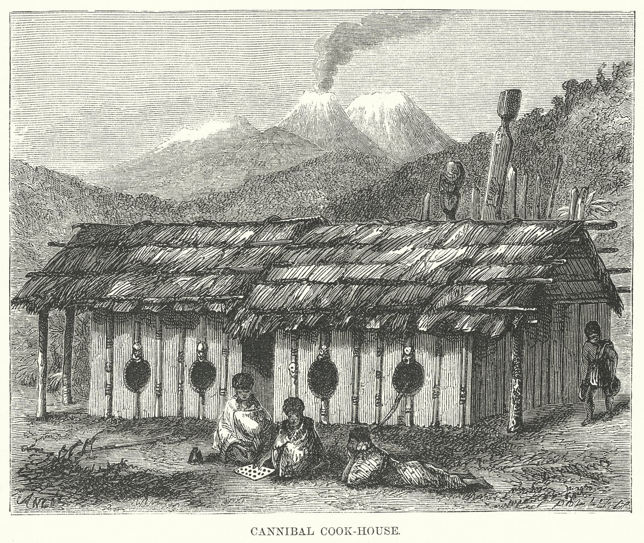 Kuchnia kanibali (grawerunek) autorstwa English School