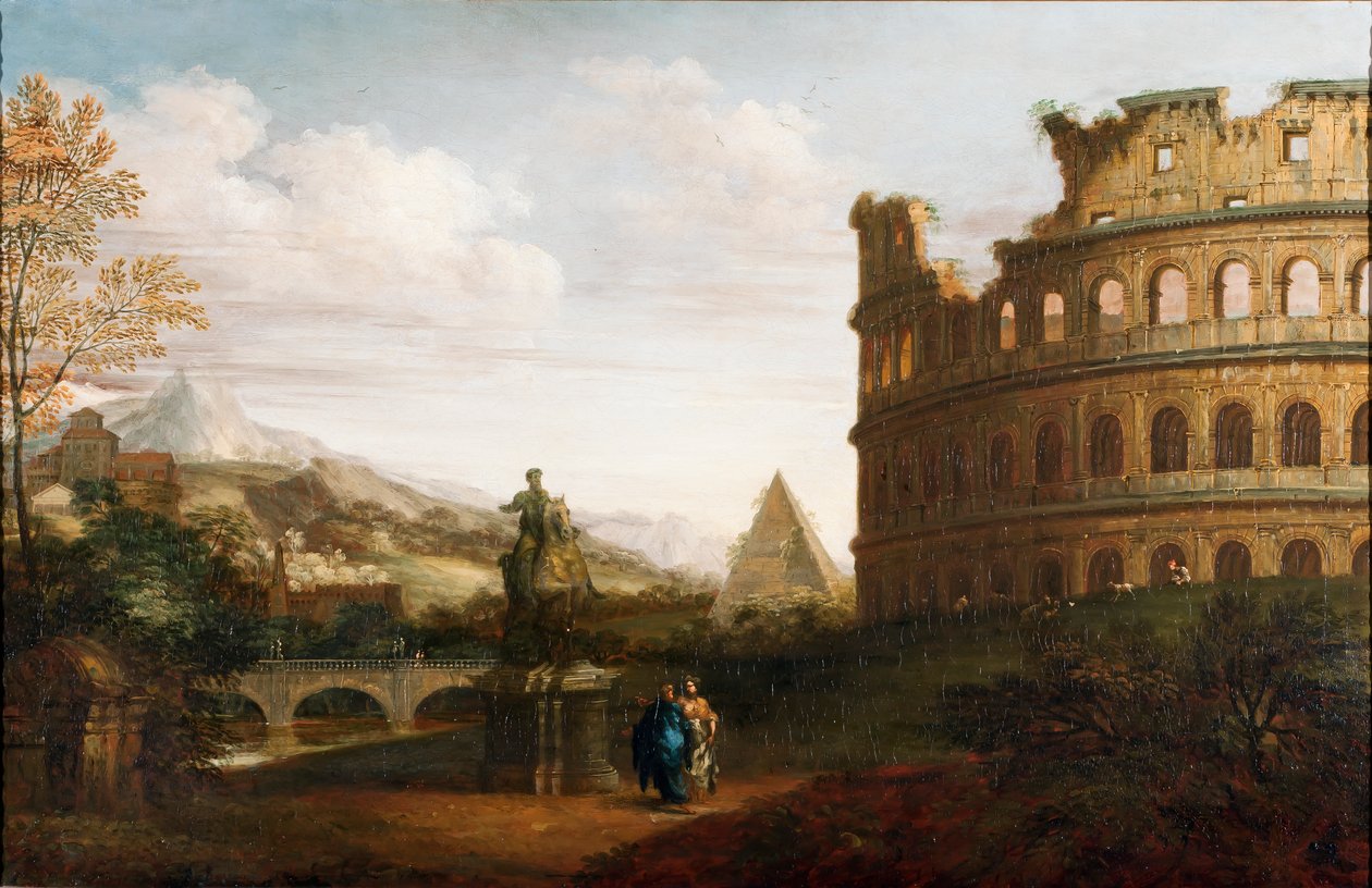 Widok Capriccio na Forum Romanum, ok. 1760 autorstwa English School