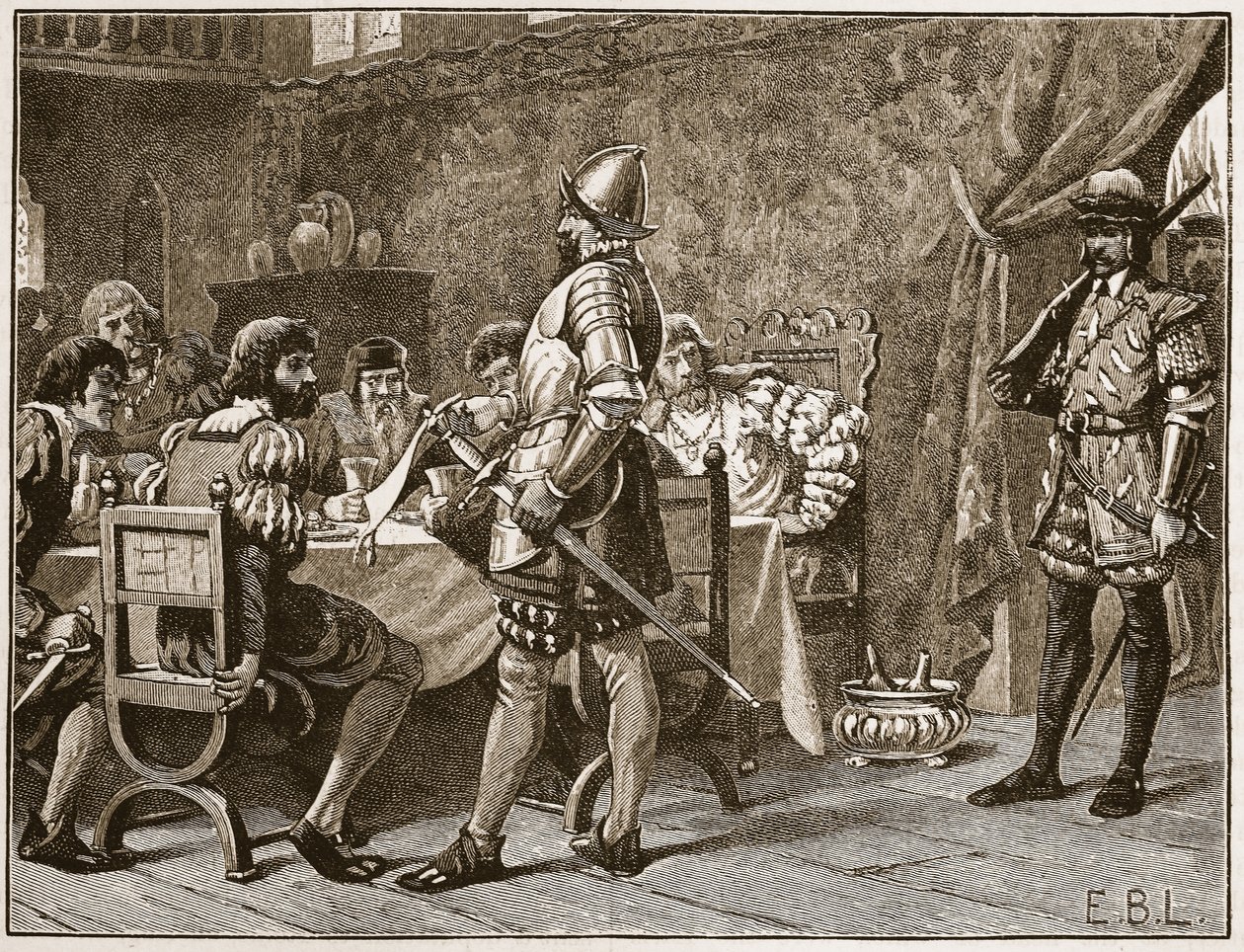 Przechwytywanie FitzGeraldów, ilustracja z Cassells Illustrated History of England (zdjęcie w sepii) autorstwa English School