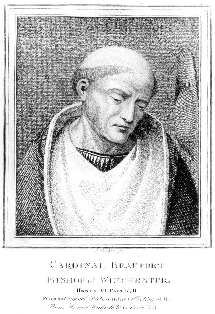 Kardynał Henry Beaufort, biskup Winchester, ryty J. Parker, 1791 autorstwa English School