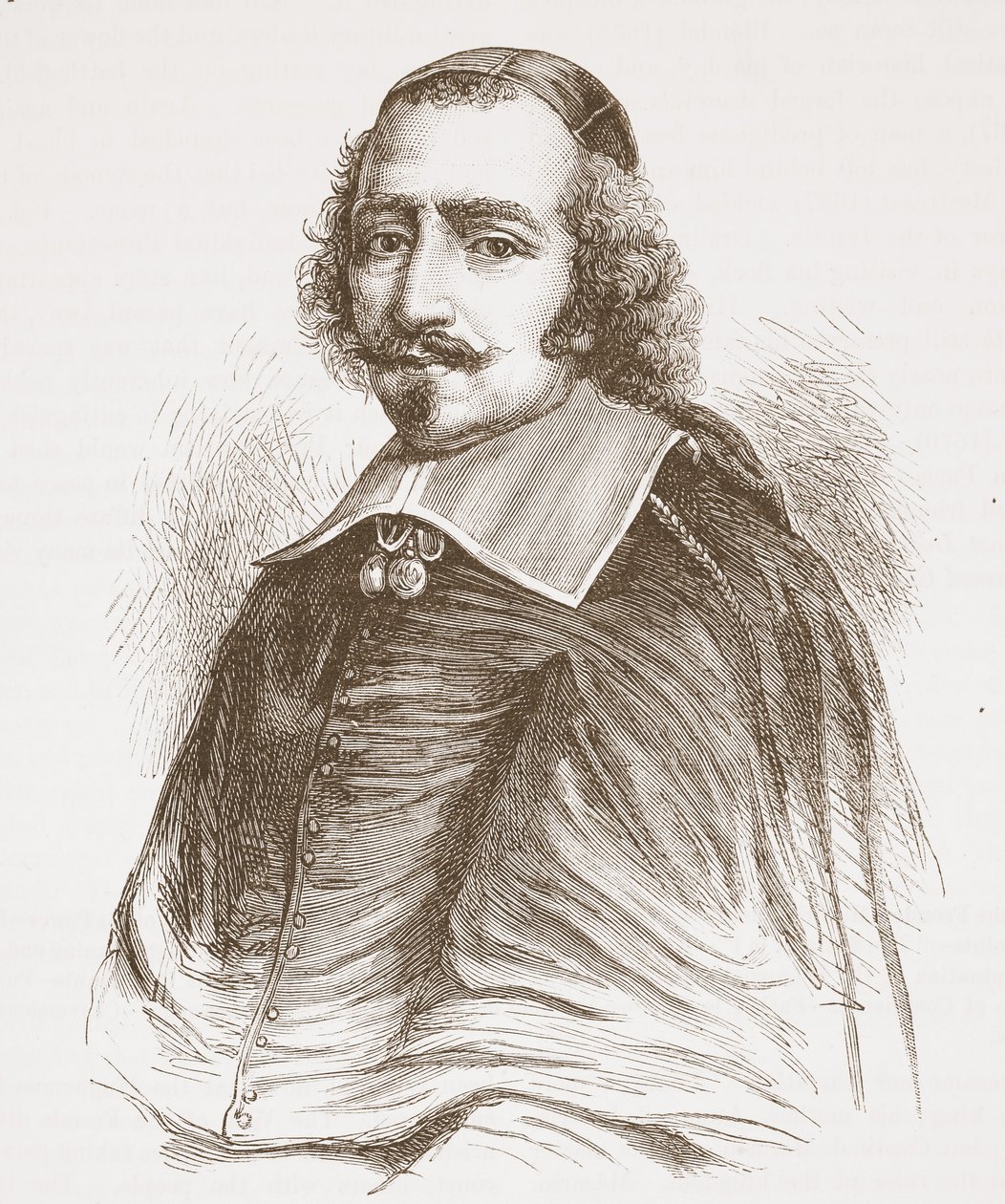 Kardynał Mazarin (z portretu w Galerii Wersalskiej), ilustracja z Historii protestantyzmu Jamesa Aitkena Wylie (1808-1890), wyd. 1878 autorstwa English School