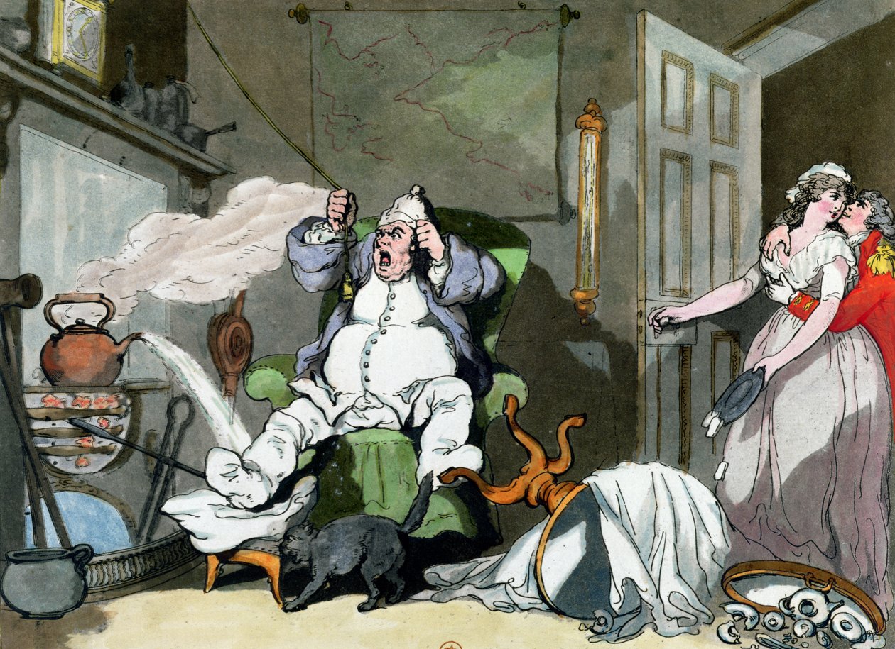 Kostium mający chronić lekarzy przed zarazą, 1720 (wc na papierze) autorstwa English School