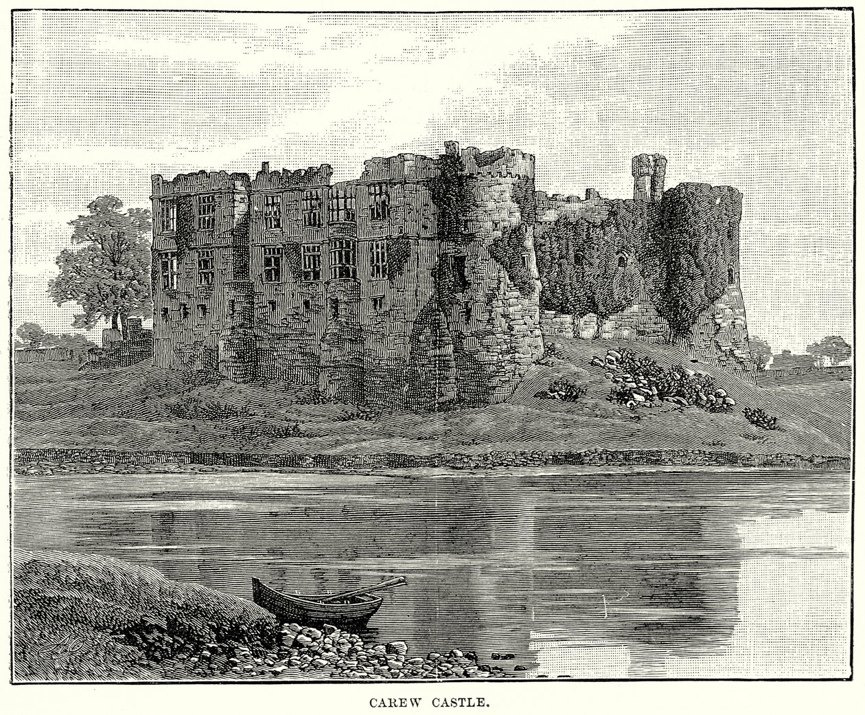 Zamek Carew (grawerunek) autorstwa English School