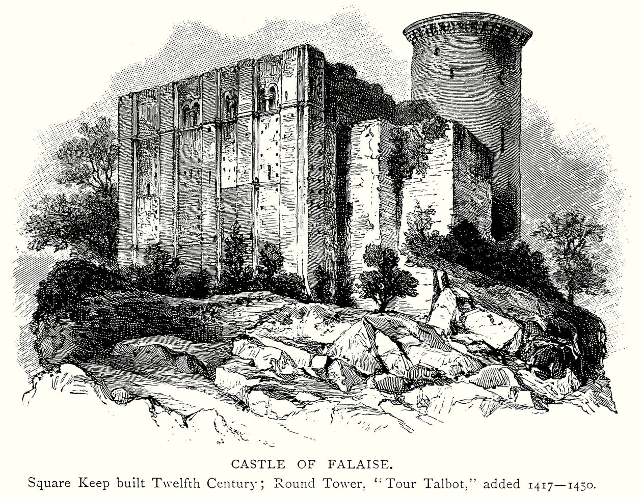 Zamek Falaise (rycina) autorstwa English School