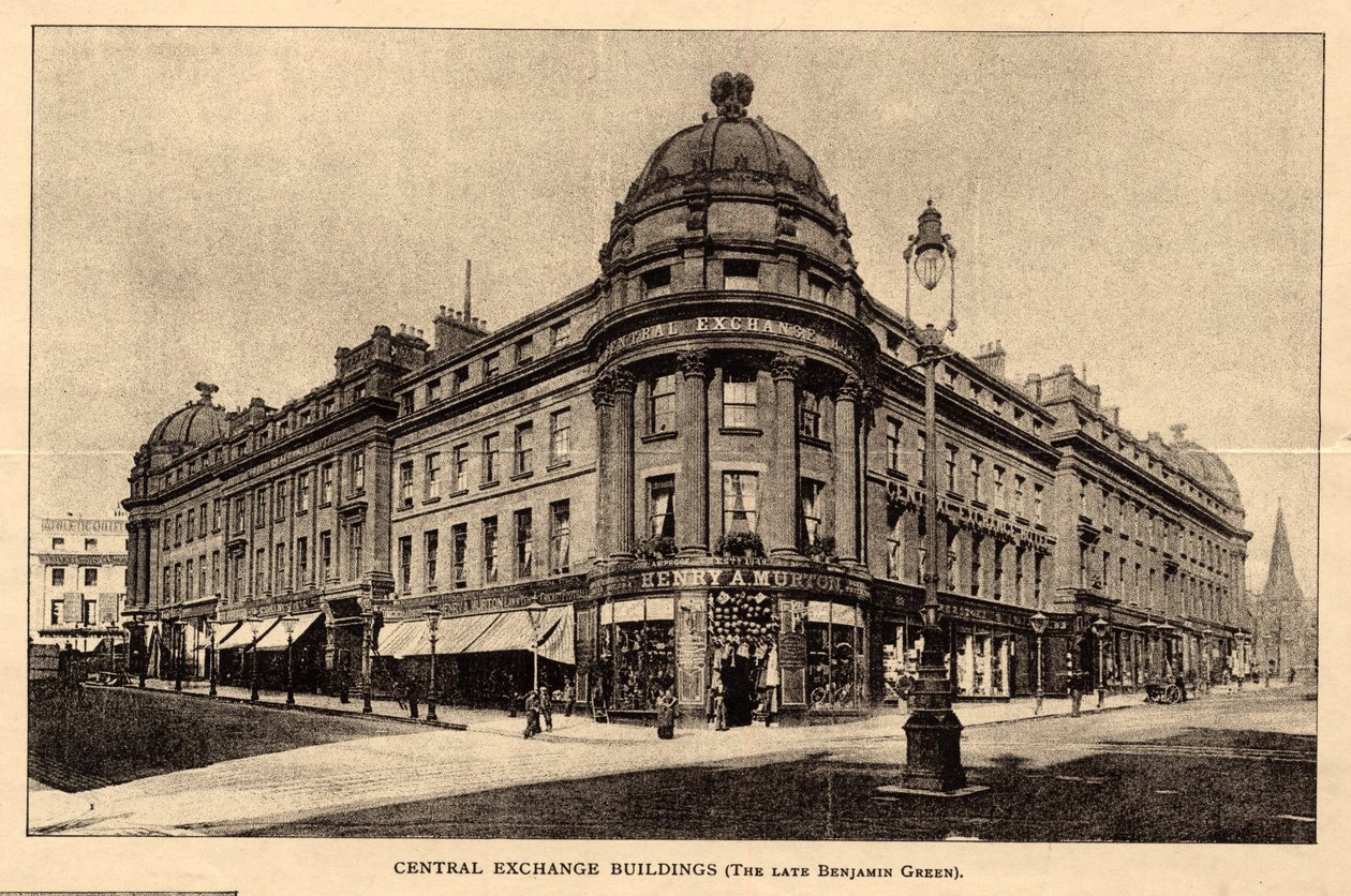 Central Exchange Buildings, Architektura Newcastle-on-Tyne, z „Budowniczy”, 8 października autorstwa English School