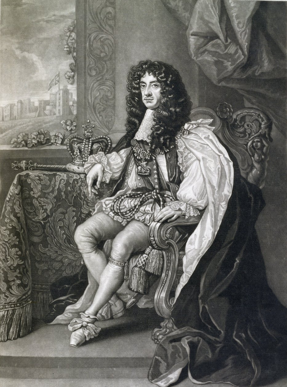 Karol II (1630-85), ryty przez Charlesa Turnera (1773-1857) autorstwa English School