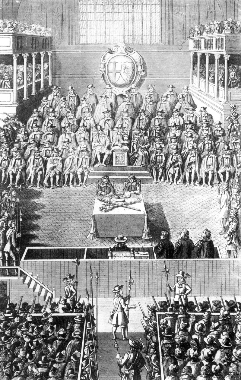 Karol I przed Wysokim Trybunałem Sprawiedliwości w Whitehall, 27 stycznia 1649 r autorstwa English School