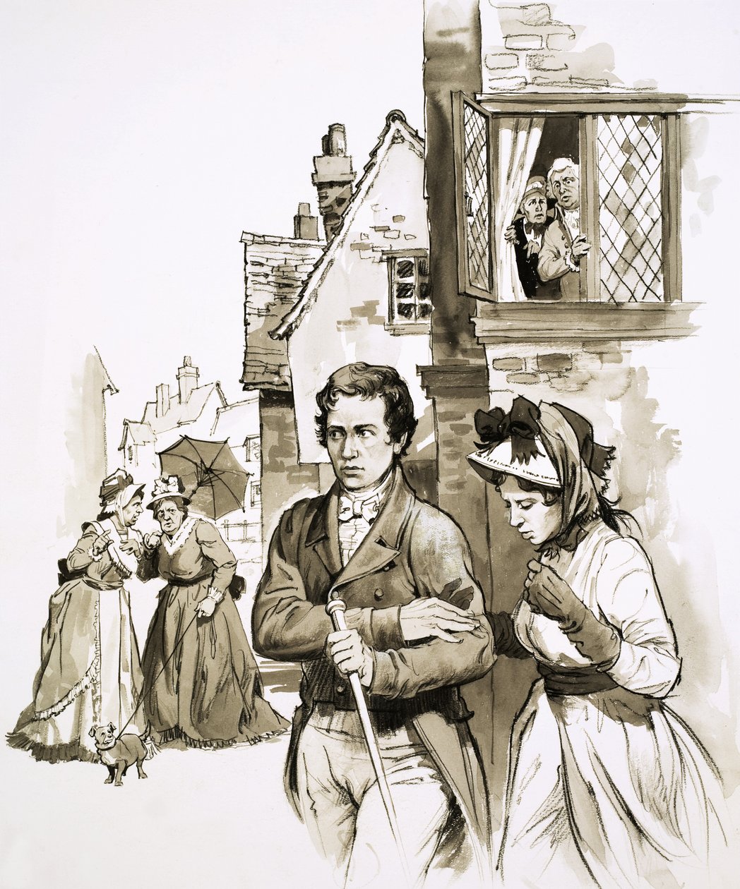 Charles Lamb i jego siostra byli przepędzani z jednej kwatery do drugiej przez lokalne plotki autorstwa English School