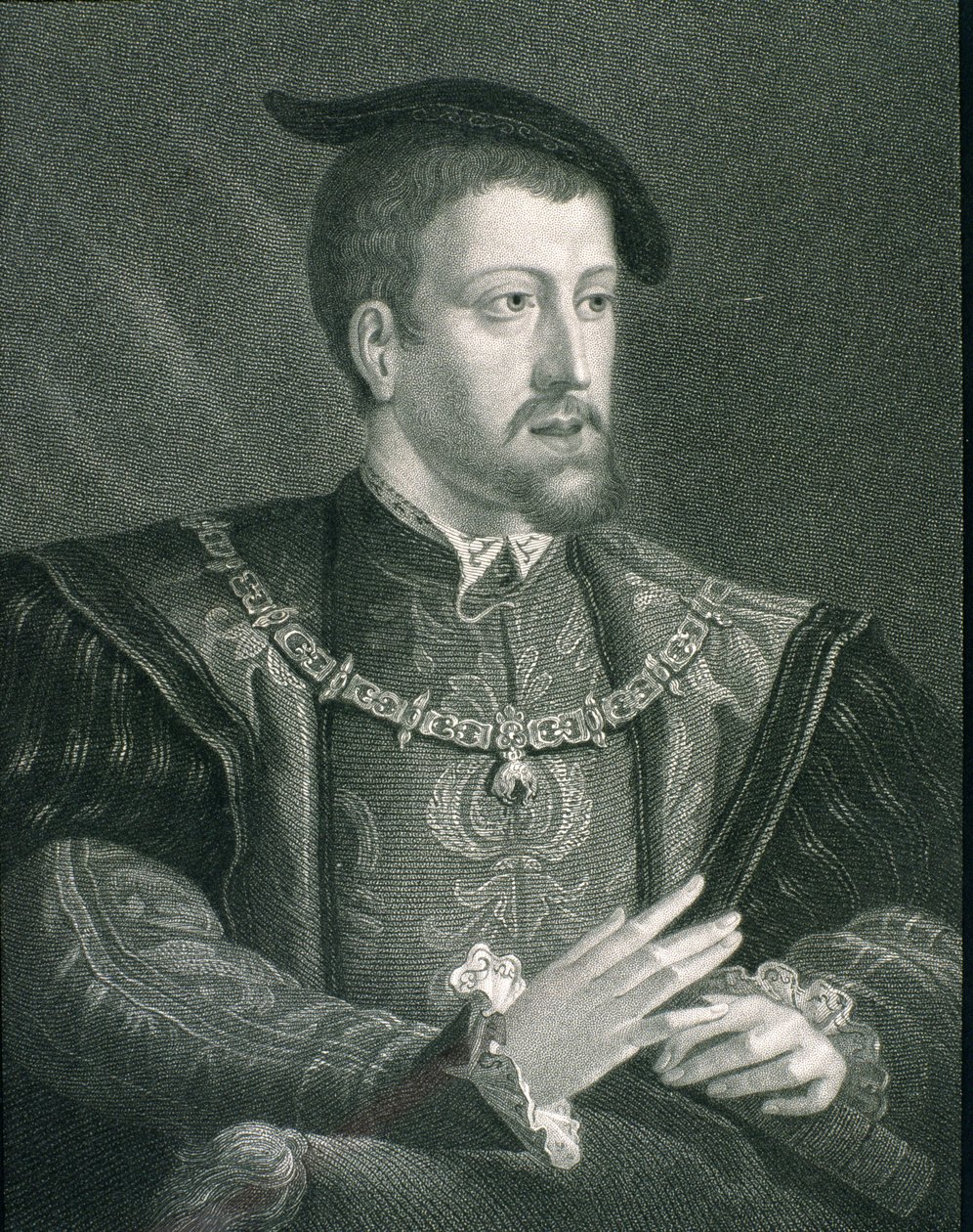 Karol V (1500-58) Cesarz i król Hiszpanii, z „Galerii Portretów”, opublikowana w 1833 r. autorstwa English School