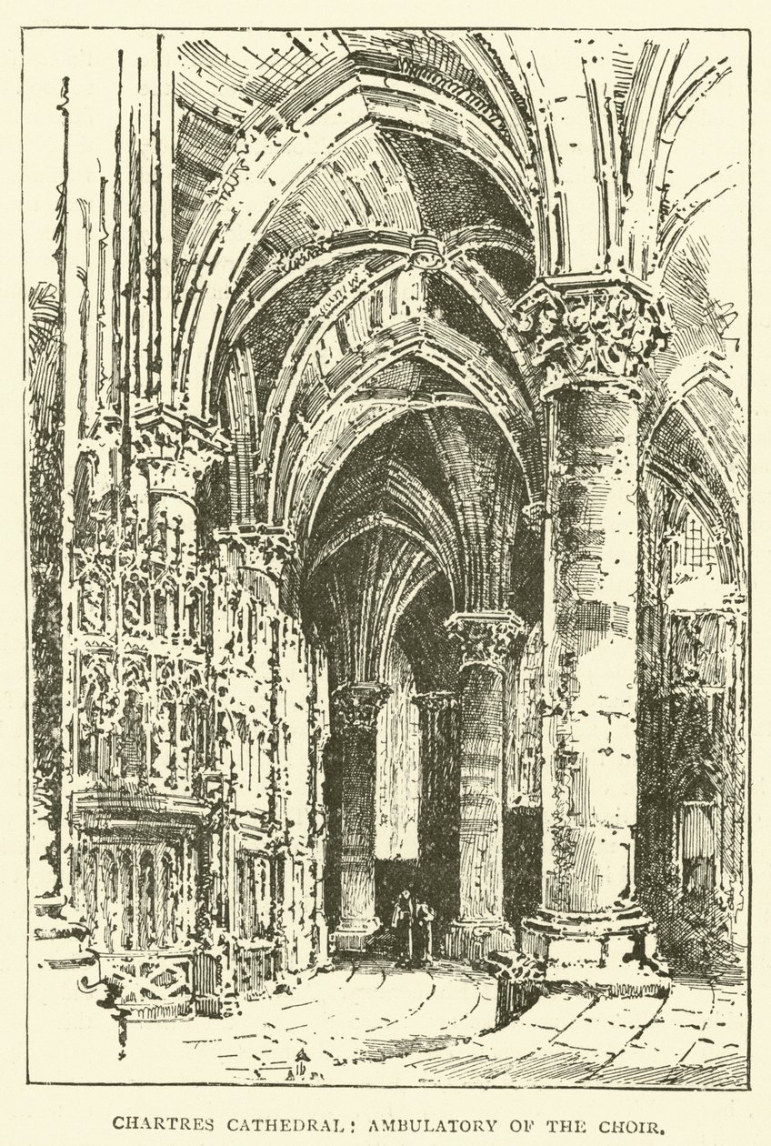 Katedra w Chartres, ambulatorium chóru (rycina) autorstwa English School