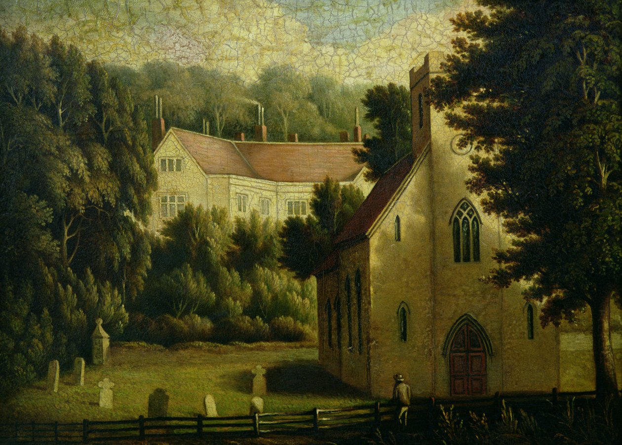 Dom i kościół Chawton, 1809 autorstwa English School