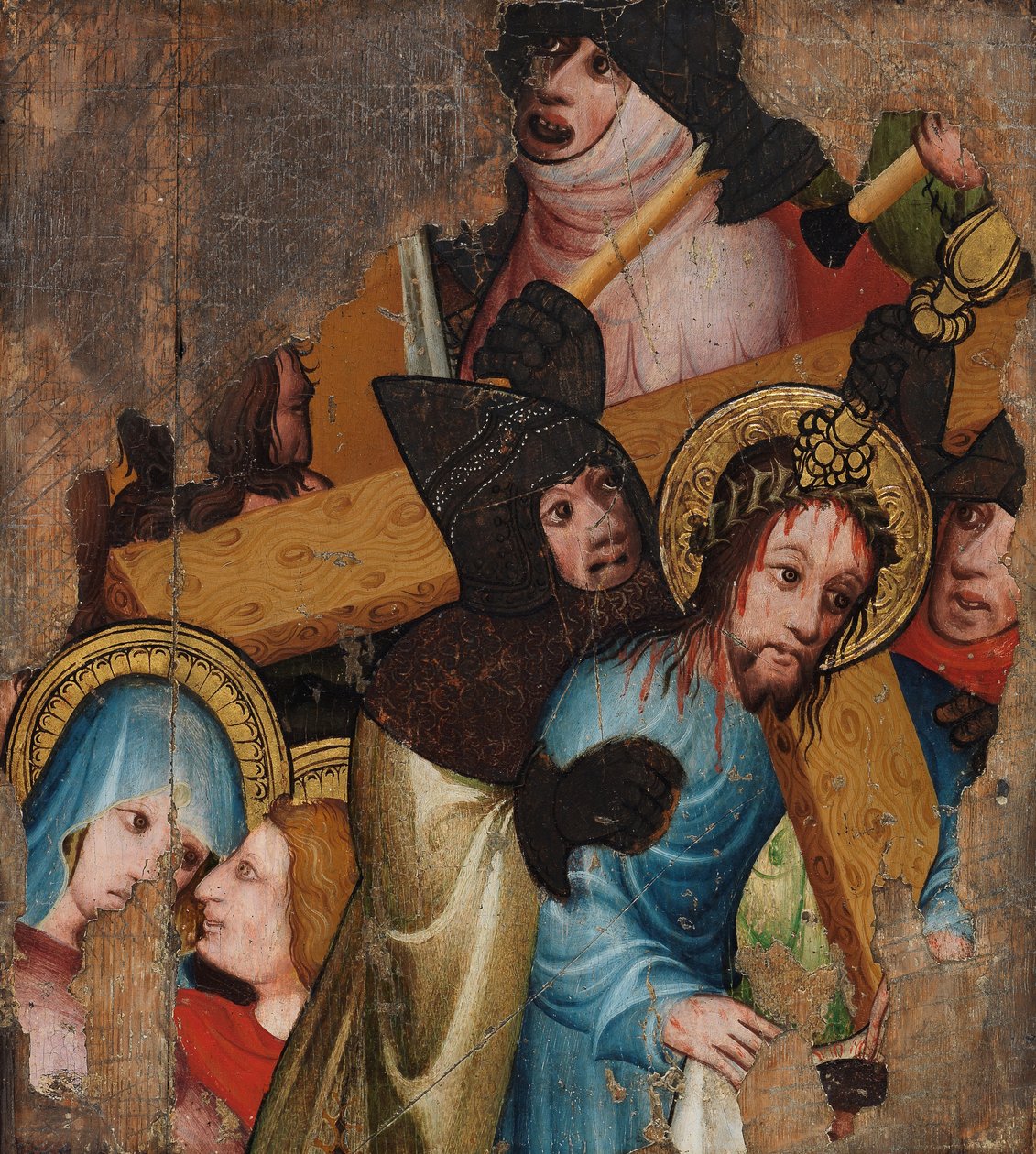 Chrystus niosący krzyż, ok. 1400-25 (tempera i złoty płatek na desce) autorstwa English School