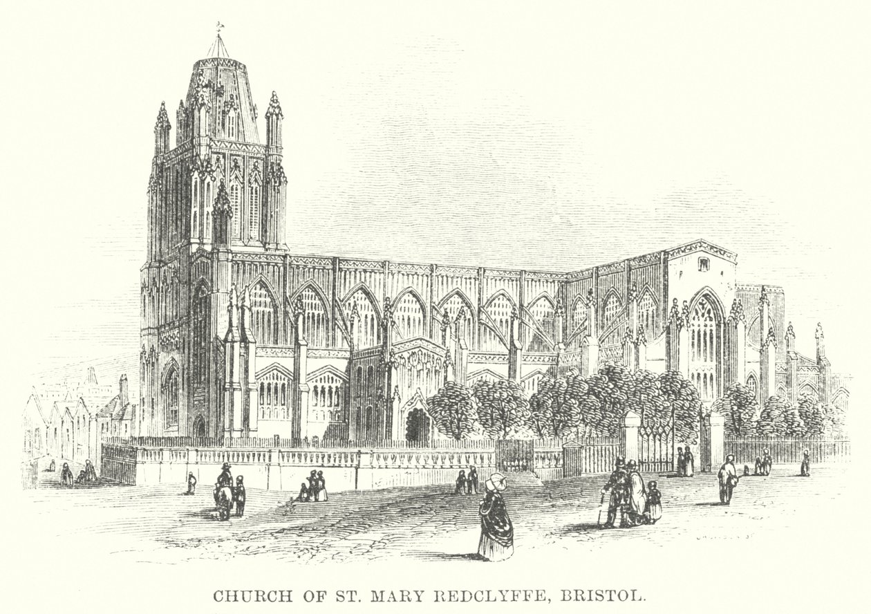 Kościół St Mary Redclyffe, Bristol (grawerunek) autorstwa English School