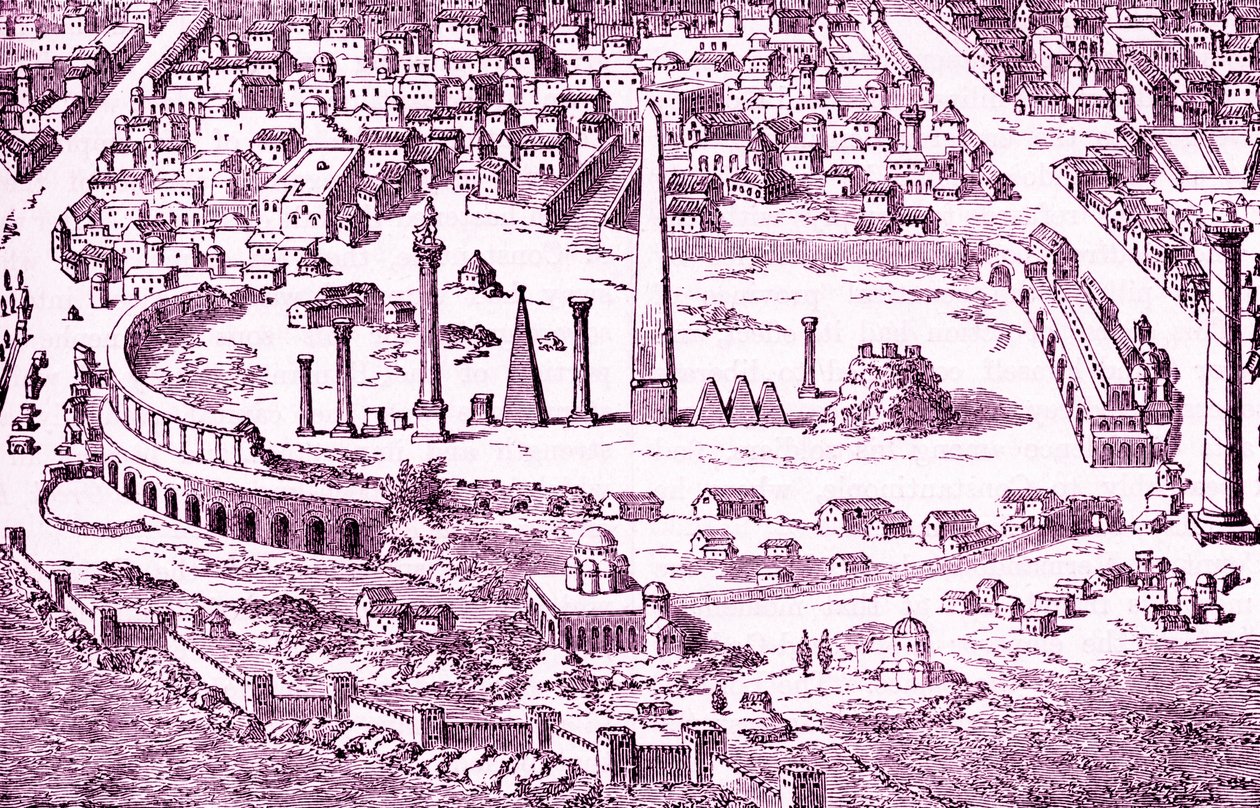 Cyrk i hipodrom chrześcijańskiego Konstantynopola, ilustracja „Imperium Orientale” dla „Cassell