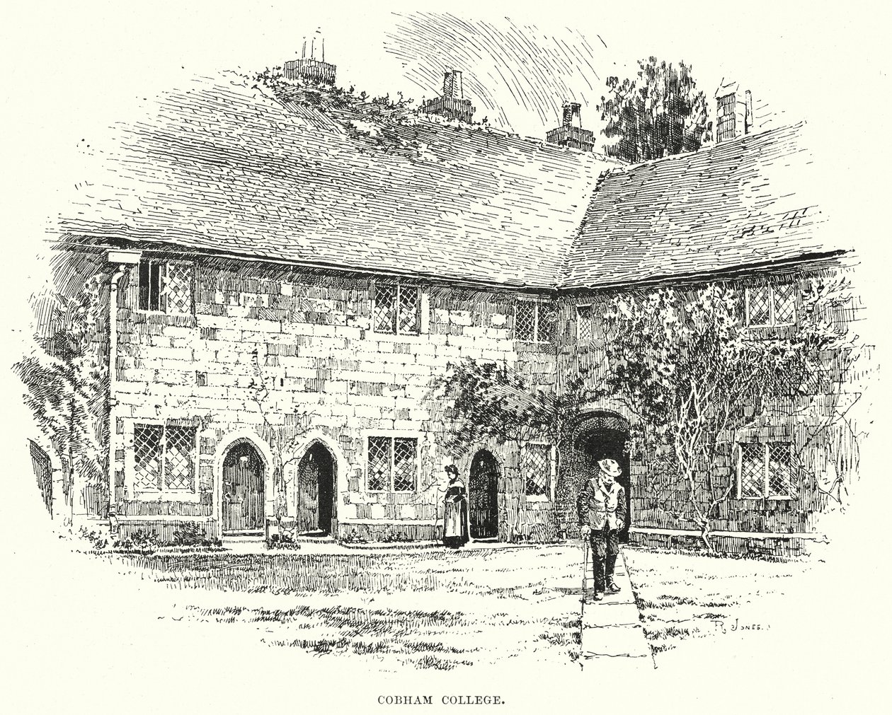 Cobham College (grawerunek) autorstwa English School