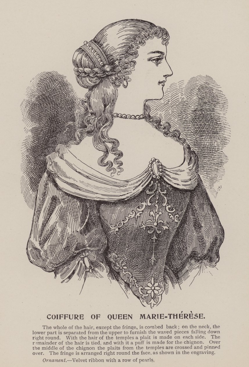 Fryzura królowej Marii Teresy (rycina) autorstwa English School