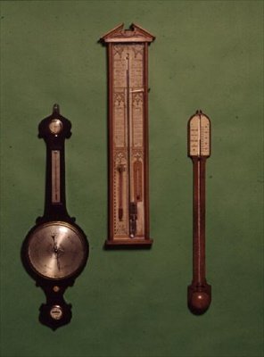 Kolekcja wiktoriańskich barometrów, ok. 1880 r. autorstwa English School