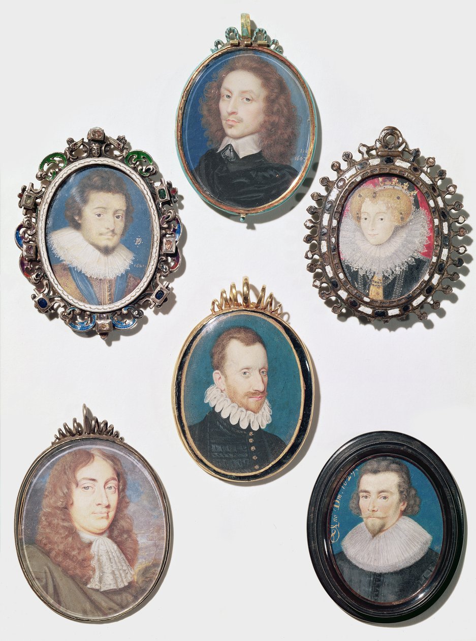 Zbiór miniatur, Ltor, górny rząd: Fryderyk V (1596-1632) elektor palatyn, król czeski autorstwa English School
