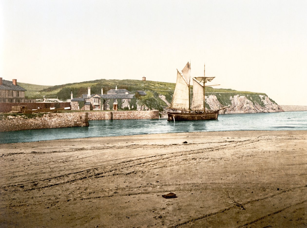 Compass Point, Bude (zdjęcie ręcznie kolorowane) autorstwa English School