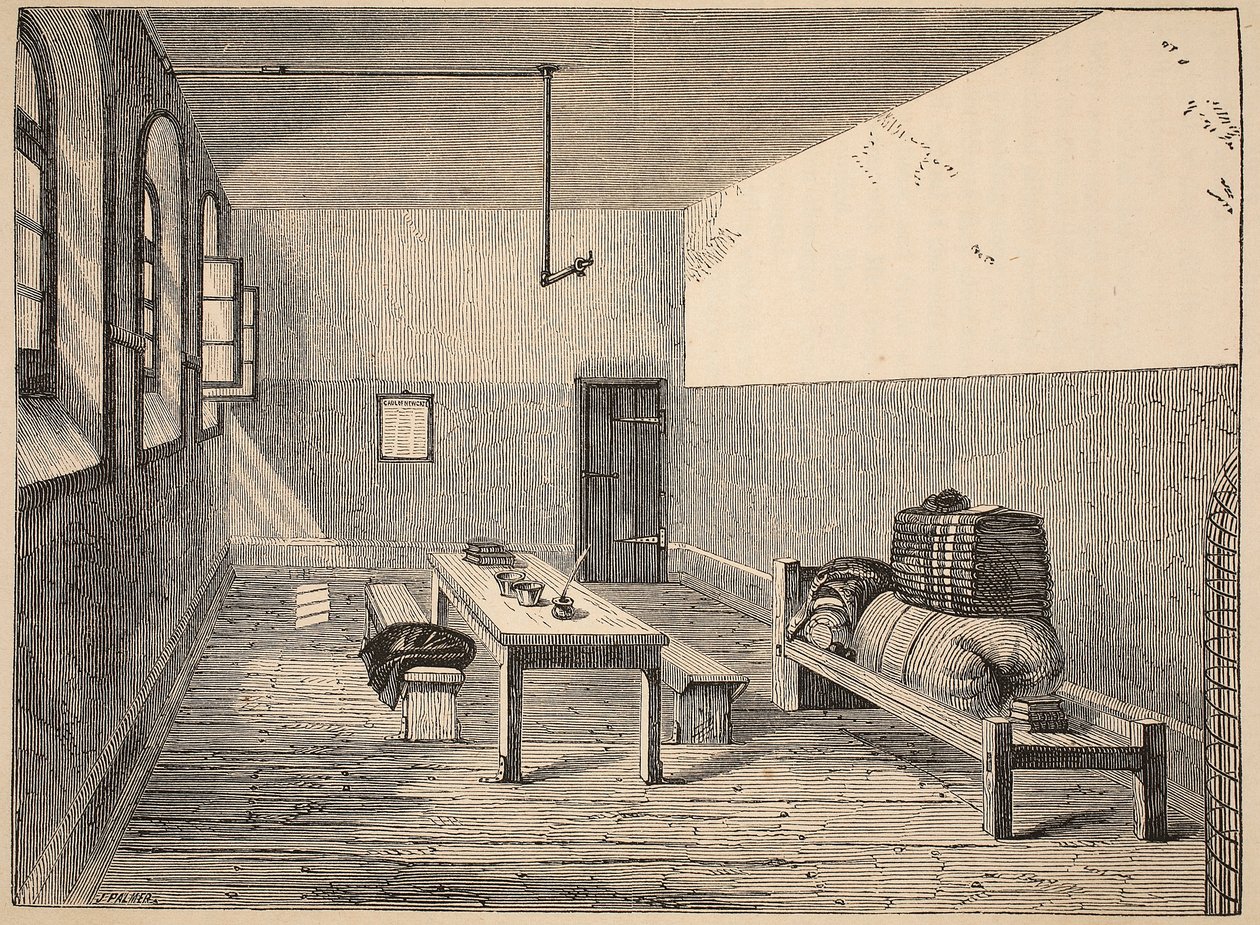 Condemned Cell, Newgate, ilustracja z The Criminal Prisons of London i Scenes from Prison Life Henry
